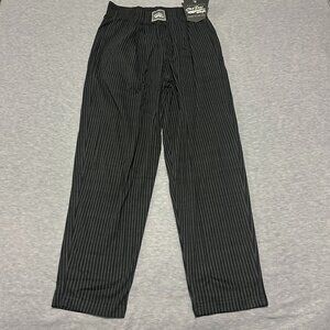 NWT California Crazee Wear Pants Men's SM Black Gray Stripes Baggy Gym Workout